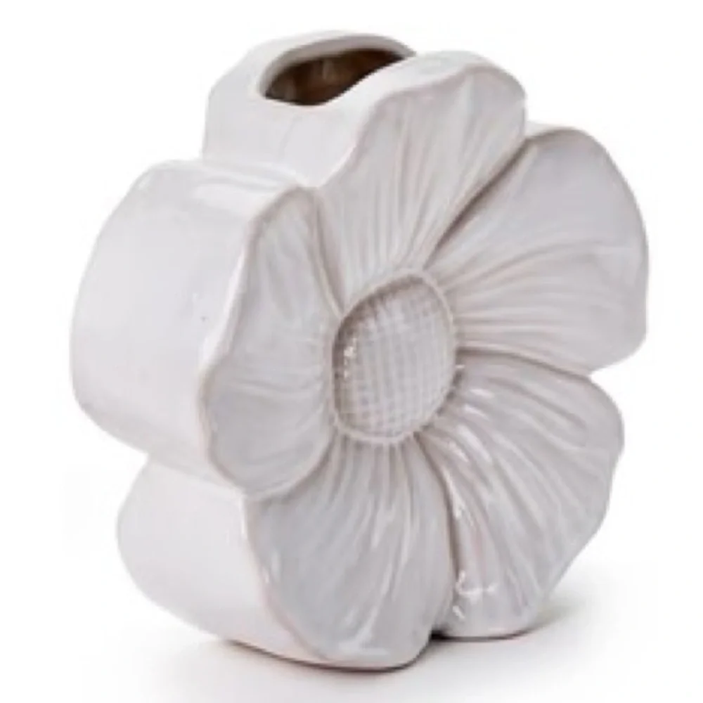 Flower Vase Ceramic NEW Perfect Size Ecru White
